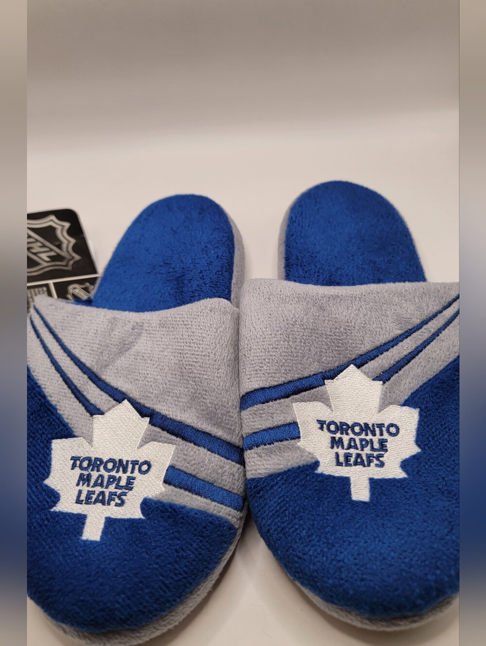 Toronto Maple Leafs Kids Blue & Gray Slippers